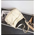 thumbnail image 2 of Mochila de lona de gran capacidad, bolso de hombro multifuncional, bolso escolar retro cruzado para niñas, color blanco, 2 of 5