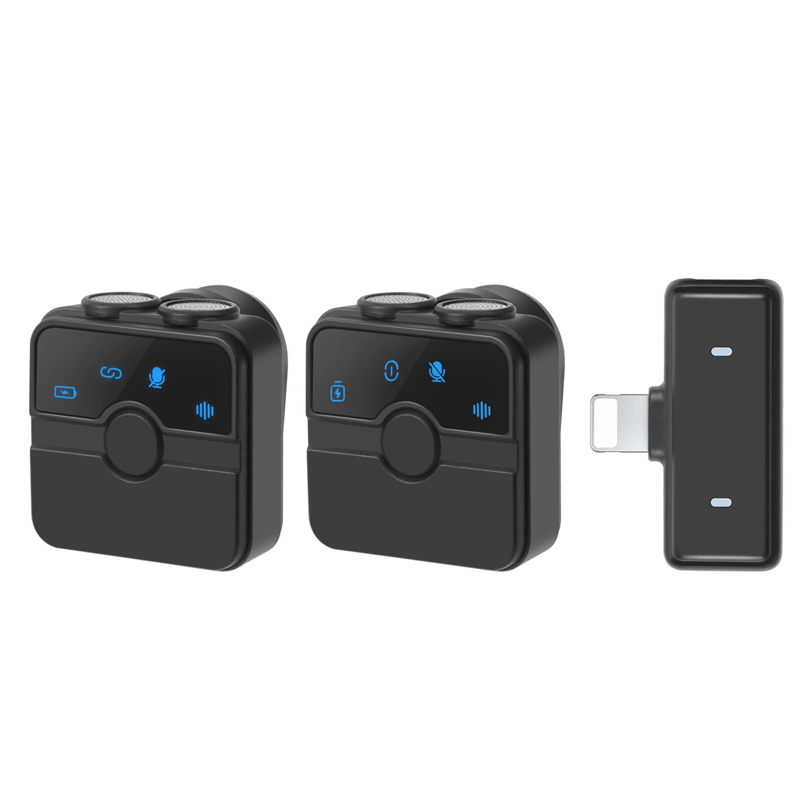 PULUZ Magnetic Lavalier Wireless Microphone with Charging Case Box, 8 Pin RX Receiver and 2 TX