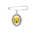 thumbnail image 1 of Cry Mignon Chat en Ligne Visage Bande Dessinée Broche Robe Robe Châle Clips, 1 of 3