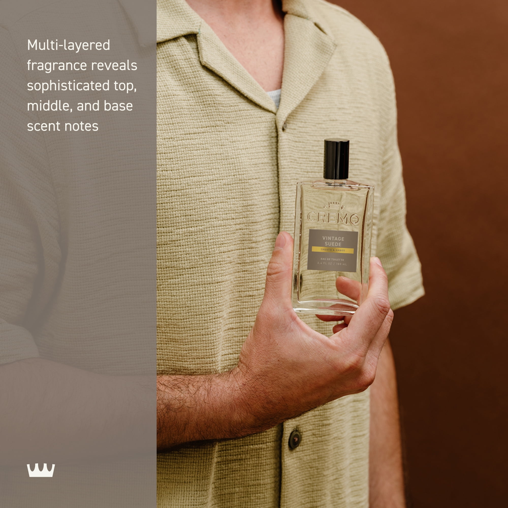 (3 pack) Cremo Reserve Collection Spray Cologne for Men, Vintage Suede, 3.4 fl oz