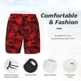 thumbnail image 3 of Daiia Red Skulls 3 Mens Swim Trunks Swim Shorts Quick Dry Swim Shorts with Mesh Lining Pockets-X-Large, 3 of 9