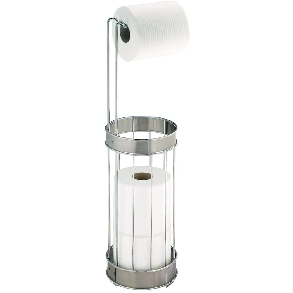 InterDesign Bruschia Free Standing Toilet Paper Holder – Dispenser and Stainless Steel Freestanding Toilet Paper Holder