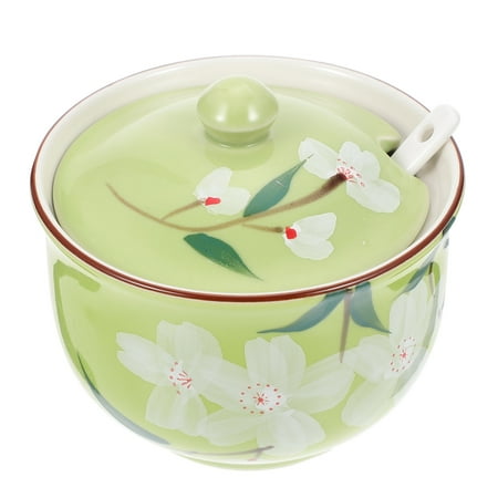 

1 Set of Household Condiment Pot Seasoning Jar Condiment Holder with Spoon Lid