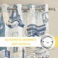thumbnail image 6 of Eiffel Tower Kitchen Curtains Window Panels, European Architectural Retro Hand-Painted Insulated Window Treatment Curtain, Grommet Curtains for Bedroom/Living Room/Bathroom, 2 Piece 52"Wx84"L, 6 of 8