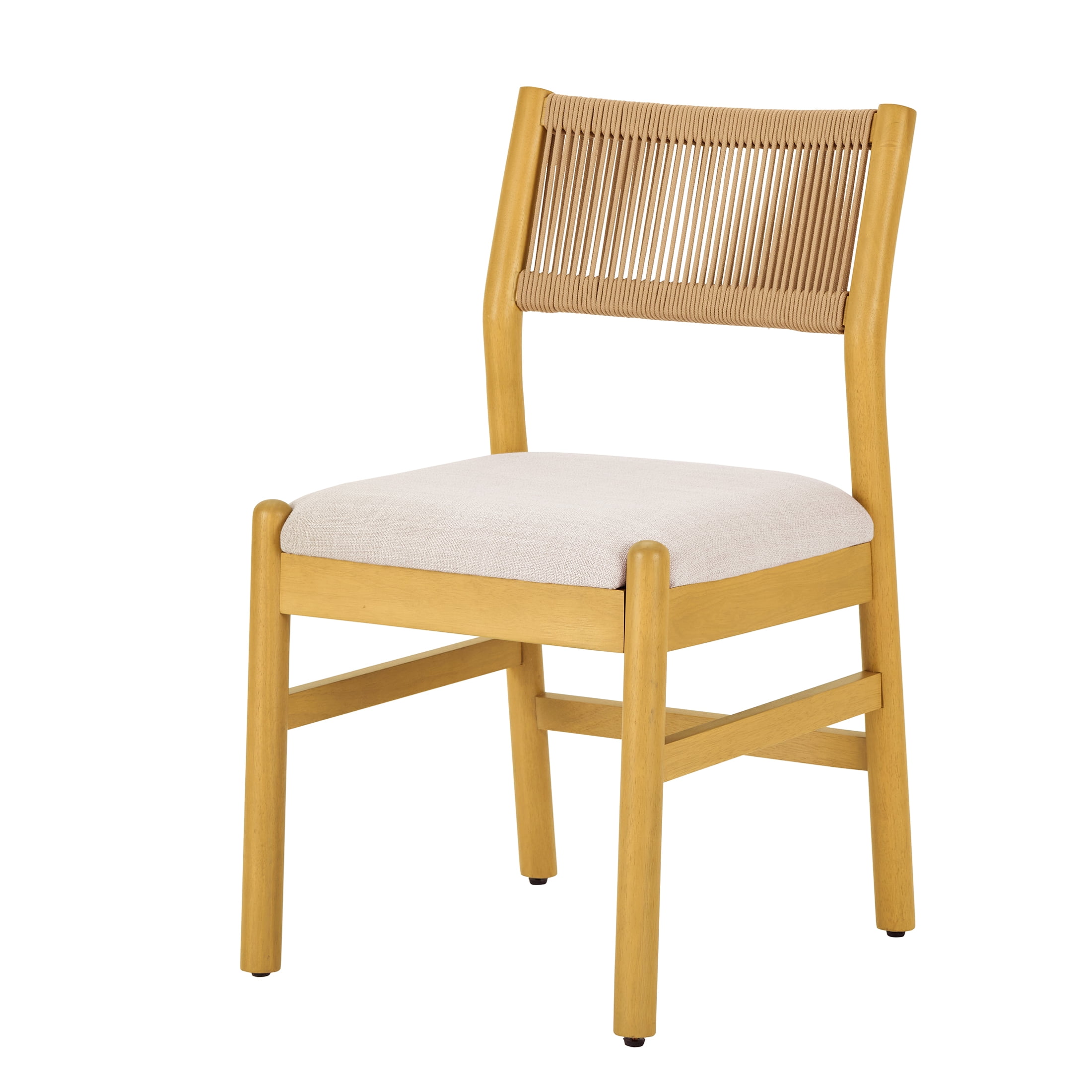 Better Homes & Gardens Lillian Fluted Dining Chairs, Pine and Cream, Set of 2