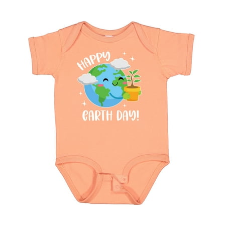 

Inktastic Happy Earth Day Cute Smiling Planet Earth with Tree Gift Baby Boy or Baby Girl Bodysuit