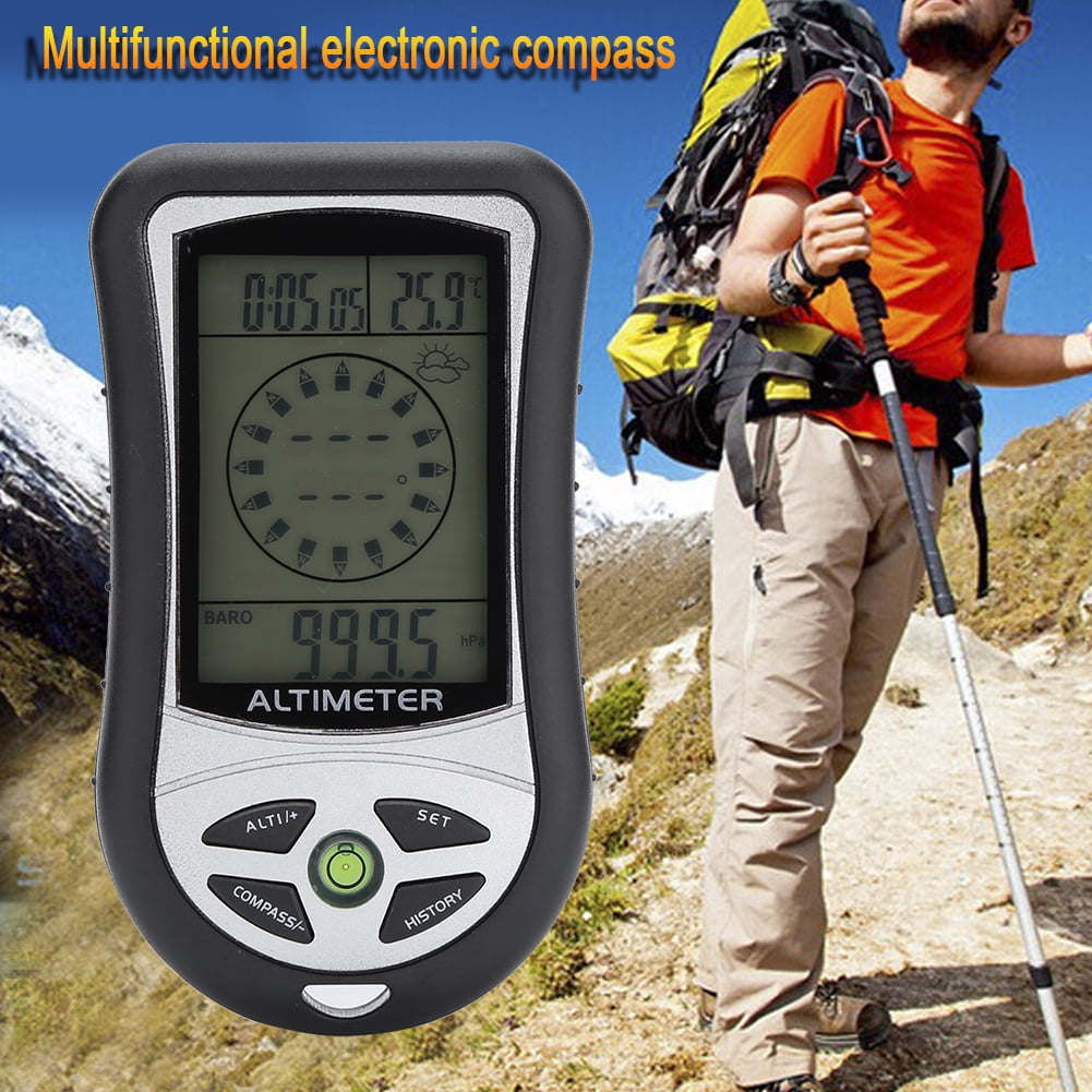 Black Multi-function Digital Altimeter Barometer Compass Weather Forecast For Outdoor Hiking, Compass Navigation,... by
