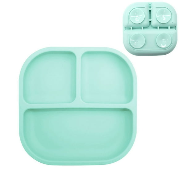 Plateau d'Assiette Compartimenté en Silicone pour Table à Manger Cuisine Salon Plat de Service Polyvalent Contenant Alimentaire 18.7X18X3CM Assiettes de Souper Chargeurs Tressé Petit Ensemble de Table à Manger Ronde pour 4 Table Ronde Moderne