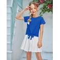 thumbnail image 5 of Arshiner Girls T Shirts Casual Short Sleeve Tie Knot Front Toddler T Shirts, 5 of 6
