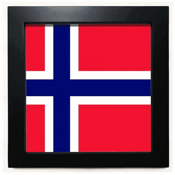 norway national flag eu country black square frame picture wall tabletop
