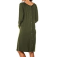 thumbnail image 2 of Weardear 3 in 1 Maternity Nursing Dresses Snap Down Back Labor and Delivery Gown Long Sleeve Breastfeeding Dress with Button, 2 of 6