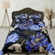 thumbnail image 1 of Juego de Funda Nórdica Azul Estampados Florales, Arte Japonés Crane Bird Dorm Bedding Set &, 1 of 4