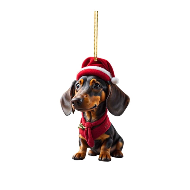 Border New Product Christmas Dog Car Hanger Christmas Decoration Acrylic Car Hanger Home Hanger
