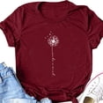 thumbnail image 4 of Pntutb Mujeres Casual Carta Impresión Mangas Cortas O-Cuello Camiseta Suelta Blusa tops Pntutb Pntutb-3269, 4 of 5