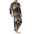 thumbnail image 2 of Uemuo Yak Pattern 2-Piece Loungewear Set - Men’s Soft Sleepwear, Cozy Winter PJs, Comfy Sleep Set-Medium, 2 of 7