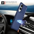 thumbnail image 6 of for Galaxy S25 Edge Wallet Case, RFID Blocking Card Holder Slot Kickstand Magnetic Button Closure Women Men Heavy Duty Shockproof Rugged Back Case Cover for Samsung Galaxy S25 Edge, Darkblue, 6 of 7