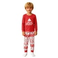 thumbnail image 4 of CUZIBR Matching Christmas Outfits For Family Plaid Classic Crewneck Cute Letter Print Long Sleeve Shirt And Trousers Casual Cozy Clothing Outfit For Kids Holiday Clothes Set,Red,9-10 Years, 4 of 4