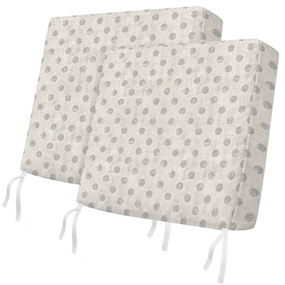 Outdoor Patio Cushion Covers 2 Pack Beige Polka Dots Chair Pads Slipcovers with Ties & Zipper Waterproof Seat Cover Set Modern Artistic Spots Seat Cushion Covers for Outdoor Couch Sofa 20x18 Inch