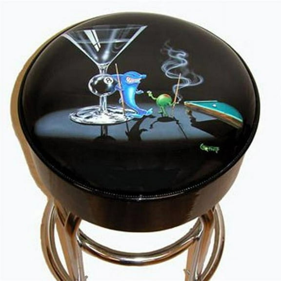 Petro Enterprises  Godard Pool Shark Bar Stool - Black - 30.5in. Tall