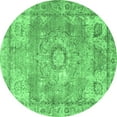 thumbnail image 1 of Ahgly Company Indoor Round Medallion Emerald Green Traditional Area Rugs, 7' Round, 1 of 4