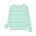thumbnail image 3 of Hicidod Long Sleeve Shirts for Girls Crewnecks Pullover Tops Dressy Striped Soft Comfortble Casual Fall Blouses Clothes, 3 of 6