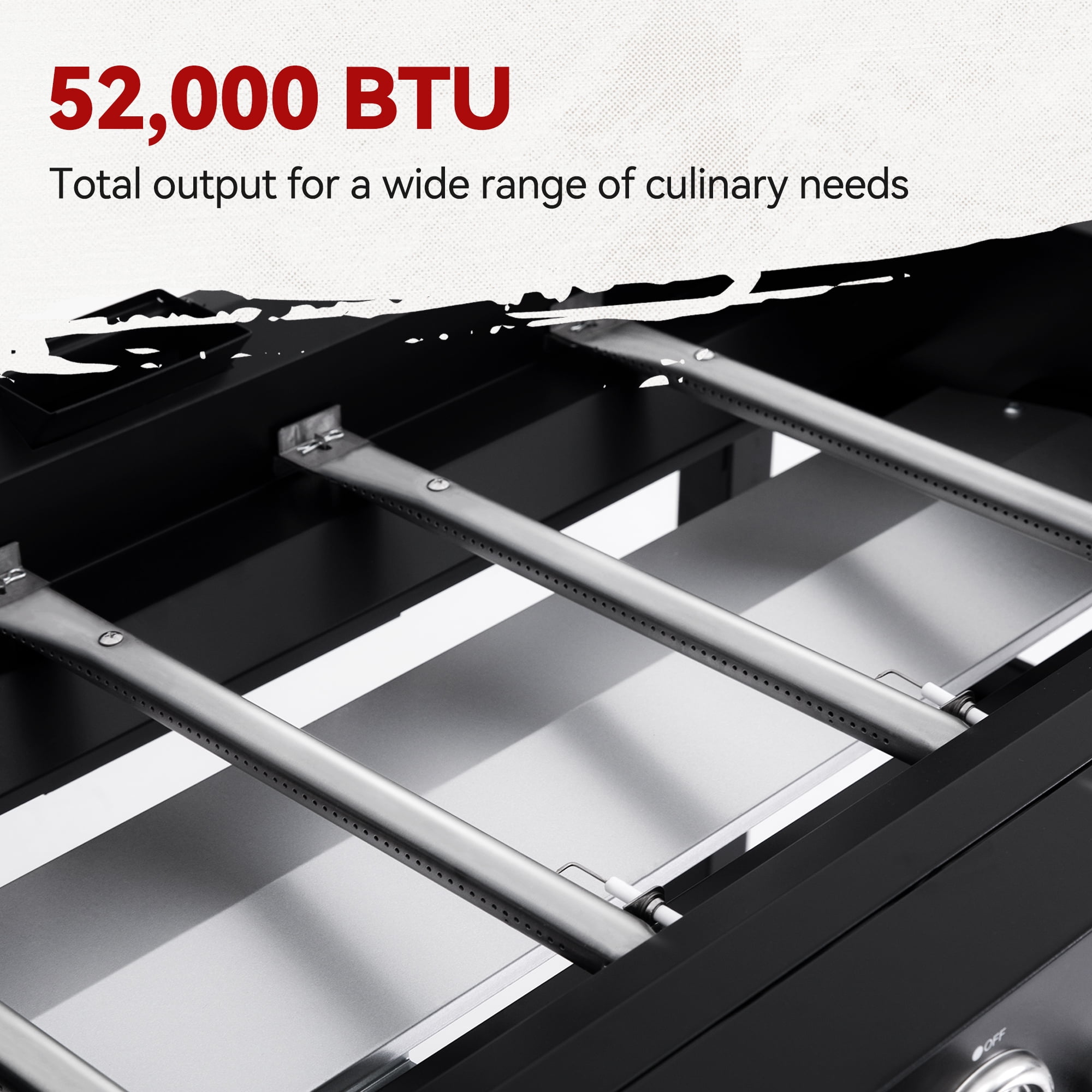 Royal Gourmet GB4001C 4-Burner 52000-BTU Propane Gas Grill Griddle, 36"L, With Cover