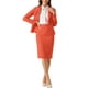 thumbnail image 2 of Conjuntos de traje para mujer INSPIRE CHIC, blazers de manga larga y falda lápiz, dos piezas, atuendos de trabajo, naranja XL, 2 of 6