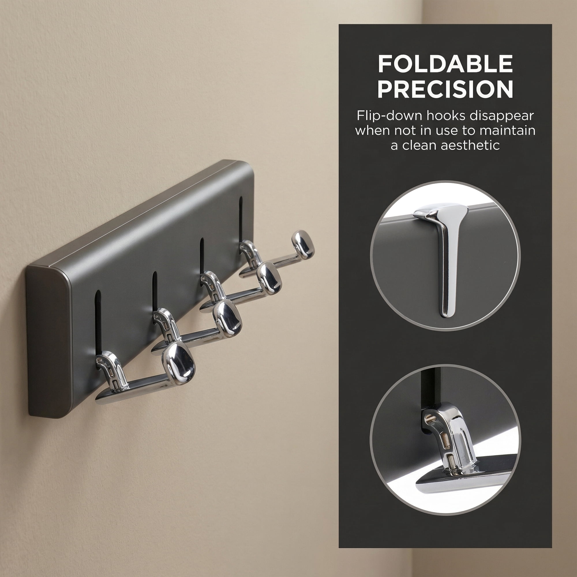 Unique Bargains Coat Rack Wall Mount Aluminum Hook for Entryway Gray 11.2"x2.2"