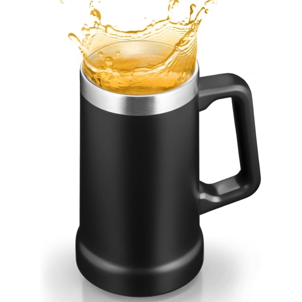 Tarro Cervecero de Acero Inoxidable, 730 ml Vasos para Cerveza de Material 304, Doble Pared Térmica, Vasos Térmicos Hasta 4 Horas Frío y 2 Horas Caliente para Cervezas, Café, Cócteles, Zumos