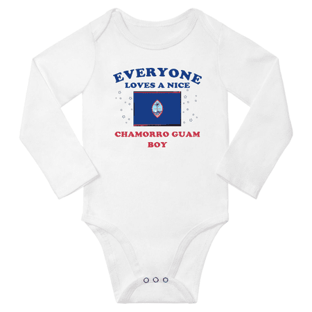 

Everyone Loves a Nice Chamorro Guam Boy Baby Long Slevve Bodysuits (White 3-6 Months)