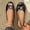 Black, variant on Women's Solid Bow Accent Lazy Sandals, Soft Sole Peep Toe Casual Style, Lightweight Trendy Everyday Summer Footwear White 36
