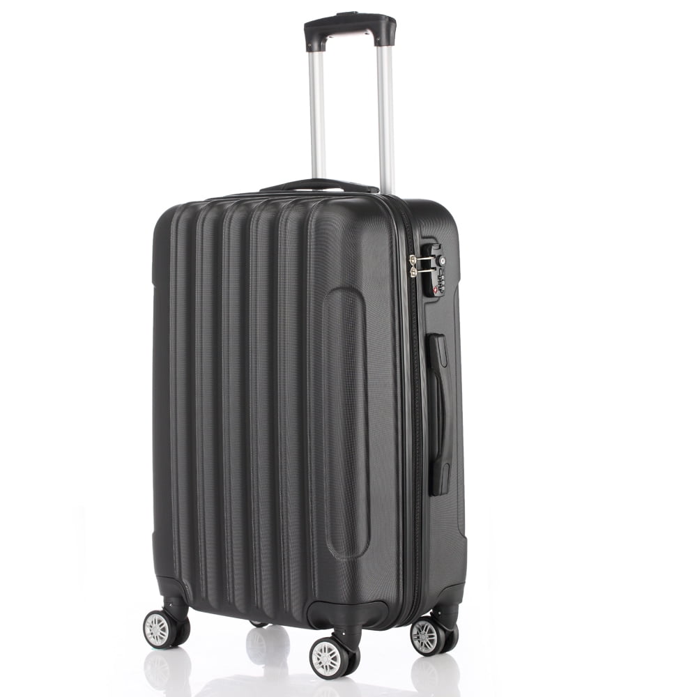 Kepooman Hardside Luggage with Spinner Wheels, Black, 3-Piece Set Kepooman Hardside Luggage with Spinner Wheels, Black, 3-Piece Set