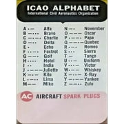 Retro AC Aircraft Spark Plugs ICAO Alphabet Sticker, Lot of 5 DEC-0172-5