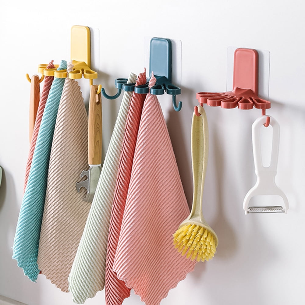 5PCS Towel Hanging Clips Dish Cloth Hanger Holder Home  Kitchen Bathroom Tools 