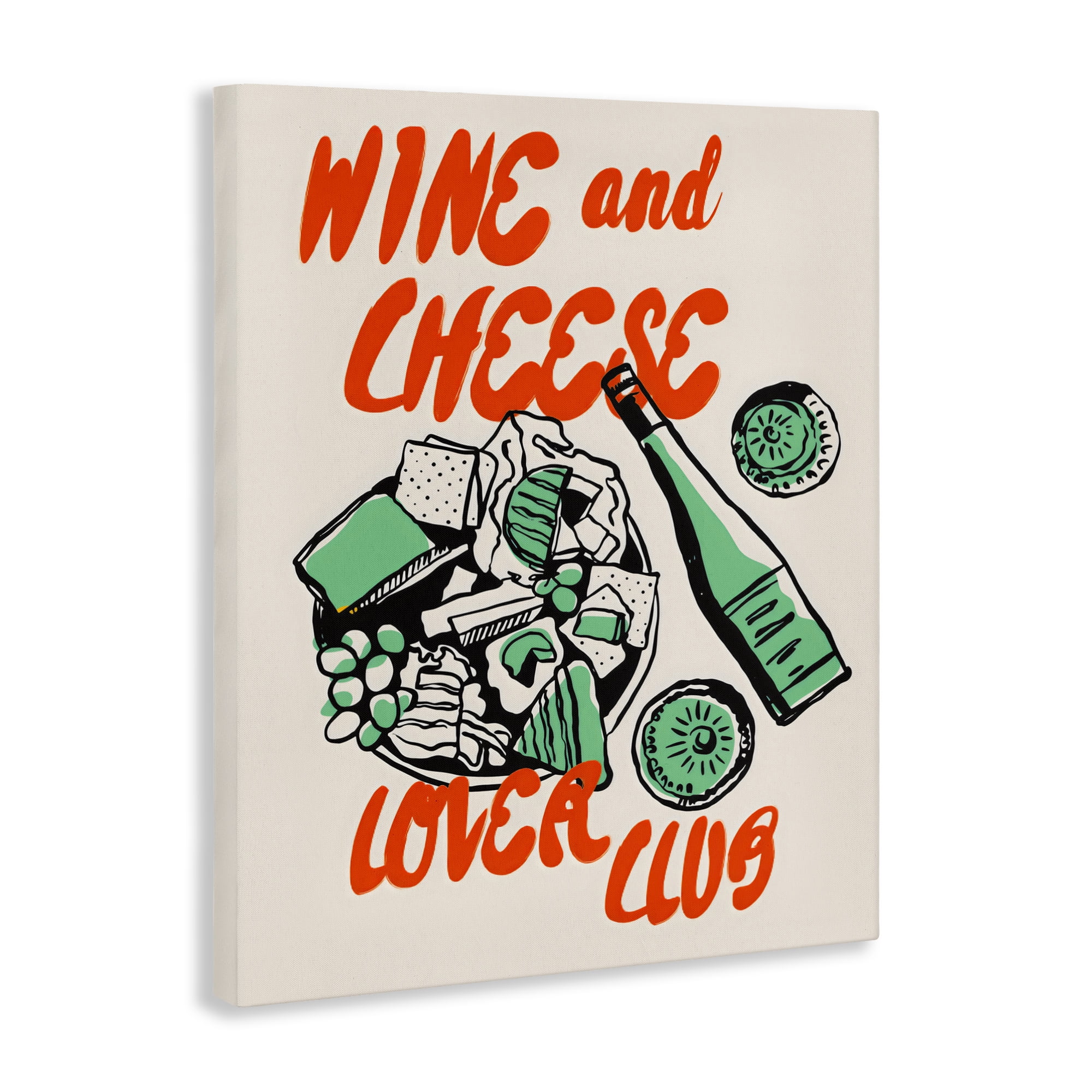 Stupell Industries Wine & Cheese Lover Club Canvas Wall Art, design by The Prints Vibe