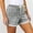 Gray, variant on CYRBOKO Women's Denim Shorts, Elastic Waist Drawstring Casual Holiday Summer Jeans with Pockets Blue Size S-2XL