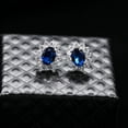 thumbnail image 4 of Uloveido Blue CZ Stone Diamond Bridal Jewelry Set Cheap Earrings Necklace and Ring Size 8 for T466, 4 of 6