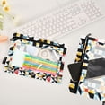 thumbnail image 4 of Colorful Modern Geometric 2 Pack Pencil Pouch for 3 Ring Binder Smooth Zipper Folders with Pockets Clear Window Pencil Case, 4 of 6