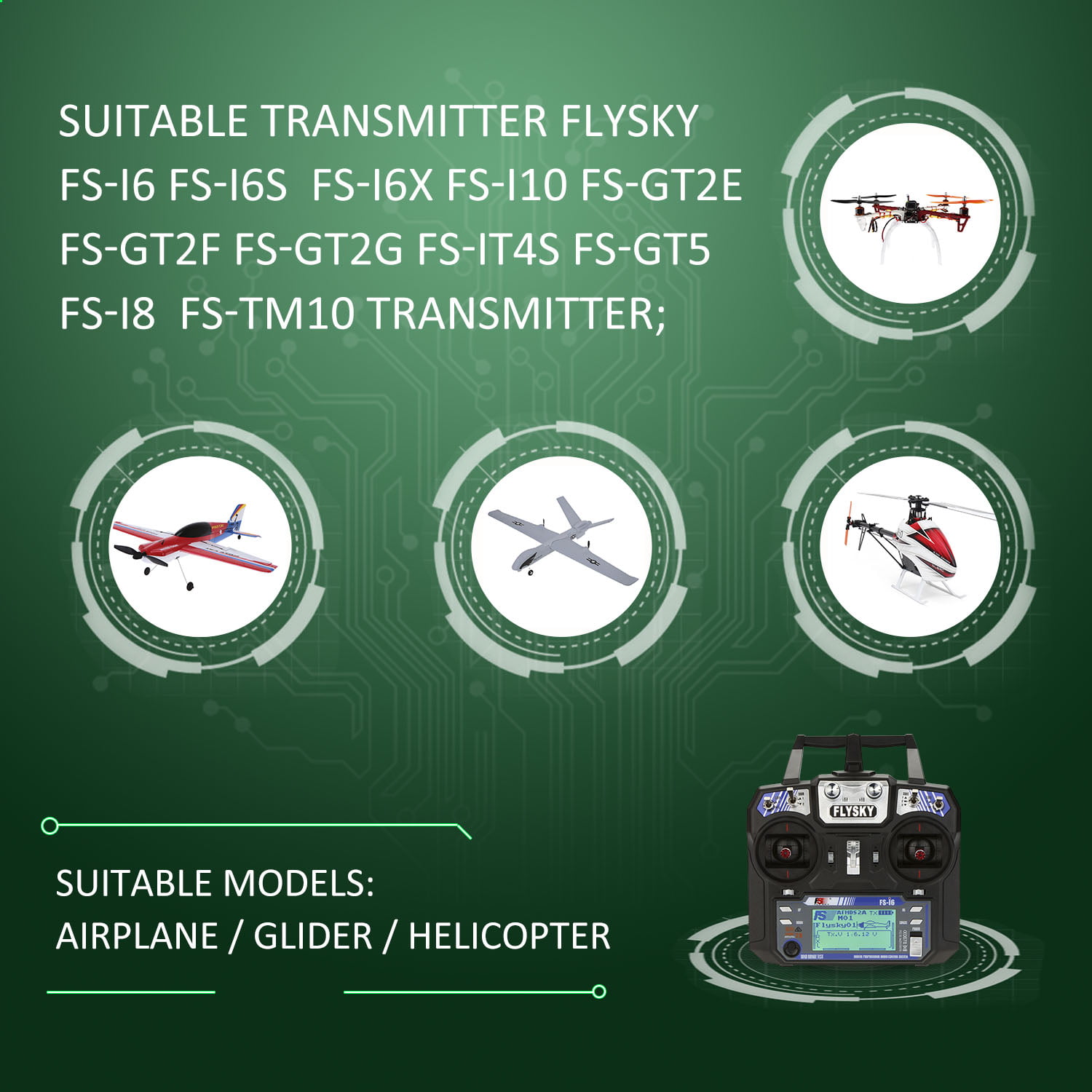 Flysky FS-iA10B 10CH Receiver for FS-i6S FS-I6 FS-I4 FS-i10 FS-iT4S Transmitter