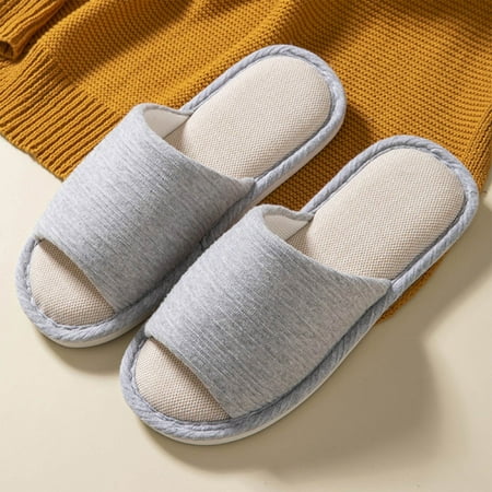 

STEADY Men s Cotton Slippers Warm Home Cute Soft Plush House Slippers Gray / 44