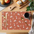 thumbnail image 2 of Burnt Orange Spring Easter Placemats Set of 4, Cute Bunny Botanical Placemats for Dining Table, Place Mats for Kitchen Tabletop, Waterproof Wipeable Dining Table Mats Set, 2 of 9