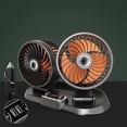 thumbnail image 1 of 1pc For 360 degree Rotation 2Speed Cooling Cooler USB 5V 12V 24V Double Head Car Fan, 1 of 1