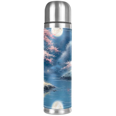

HOHODIY Stainless Steel Vacuum Thermos Bottle Painted Insulated Bottle 18 oz Leak Proof Water Bottle for Keeping Liquids Hot or Cold for Up to 24 Hours Tranquil Lake