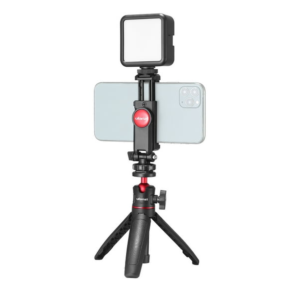 Ulanzi Téléphone Vidéo Vlog Kit avec Selfie Stick Tripod LED Remplissage Lumière Téléphone Pince Support Universel 1/4 Froid Chaussure de Montage