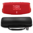 thumbnail image 1 of JBL Charge 5 Waterproof Portable Speaker with Built in Powerbank and gSport Carbon Fiber Case (Red), 1 of 5