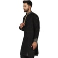 thumbnail image 5 of SKAVIJ Art Silk Kurta for Men Embroidered Indian Crew Neck Party Casual Shirt (Medium, Black), 5 of 5