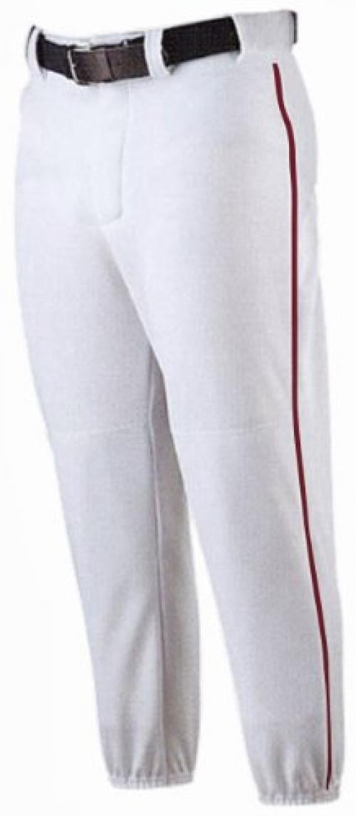 Baseball Pant with Piping Youth-Color:Grey Black,Size:LRG by Alleson