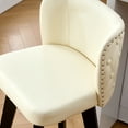thumbnail image 5 of TEWLOSS Single Beige Counter Stool 27.5" - PU Leather Swivel with Button Tufted Back, 5 of 7