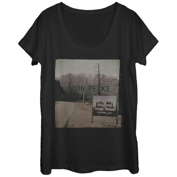 Women's Twin Peaks Welcome Opening Credit  Scoop Neck Black Small