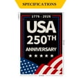 thumbnail image 6 of YIBAGA 250th Anniversary USA Garden Flag, 1776-2026 America National Flag Patriotic Garden Flag, Double-Sided 12x18 inch ,4th of July Decor, 6 of 8